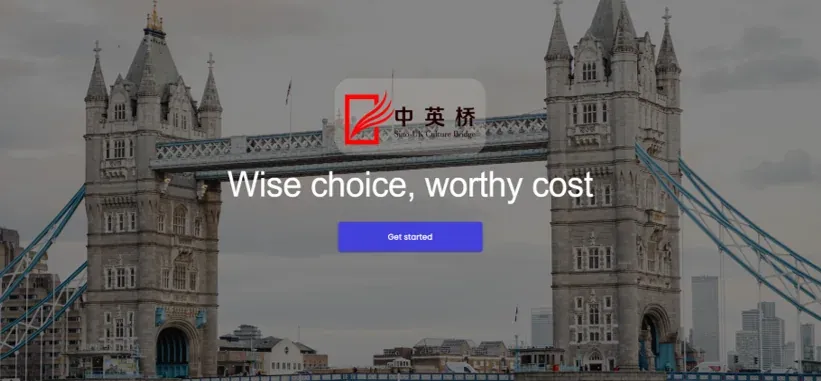 Smart-Sino UK landing page: “Wise choice, worthy cost” over Tower Bridge